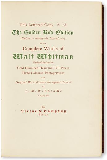 WHITMAN, WALT. The Complete Works.